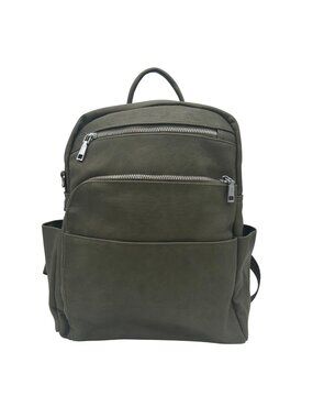 Antik Kraft Sage Green  Faux Leather Willa Backpack